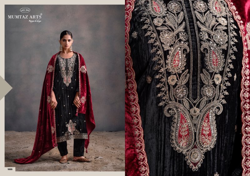 Rangreza By Mumtaz Arts Crush Velvet Designer Salwar Suits 